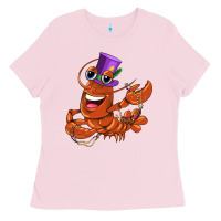 Bubblegum Pink mardi gras crawfish Ladies Tee - CowGirlArtShop