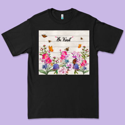 Be Kind Wildflower Premium Tee Designed By Tumblerdesignbyshophia