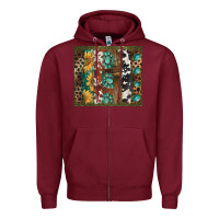 Burgundy western patterns brushstroke Zipper Hoodie - BarkalooDesign