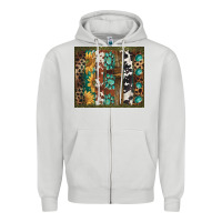 Dove Grey western patterns brushstroke Zipper Hoodie - BarkalooDesign