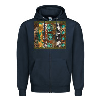 Navy western patterns brushstroke Zipper Hoodie - BarkalooDesign