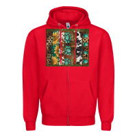 Red western patterns brushstroke Zipper Hoodie - BarkalooDesign