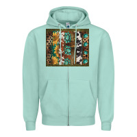 Seafoam western patterns brushstroke Zipper Hoodie - BarkalooDesign