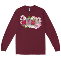 Burgundy Mother's Day mama Long Sleeve Tee - FaDigitalArtStudio