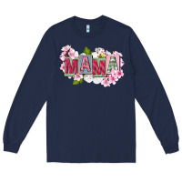Navy Mother's Day mama Long Sleeve Tee - FaDigitalArtStudio