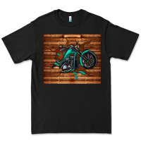 Black woodgrain motorcycle Premium Tee - TumblerDesignByShophia