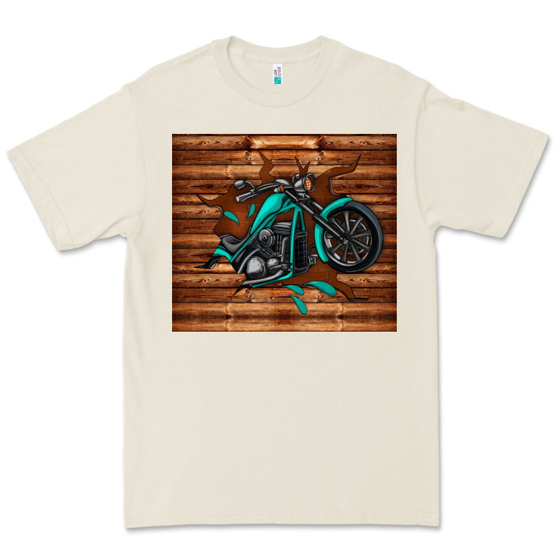 Woodgrain Motorcycle Premium Tee by TumblerDesignByShophia | Teevron