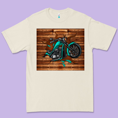 Woodgrain Motorcycle Premium Tee Designed By Tumblerdesignbyshophia