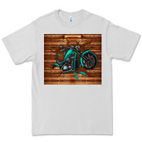 Dove Grey woodgrain motorcycle Premium Tee - TumblerDesignByShophia