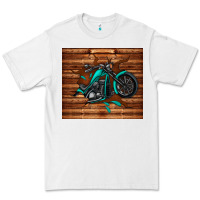White woodgrain motorcycle Premium Tee - TumblerDesignByShophia