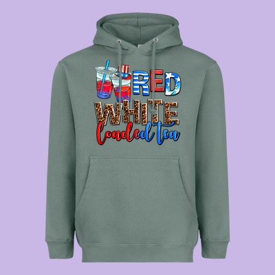 Red White Loaded Tea Heavyweight Hoodie Designed By Adodesignshop