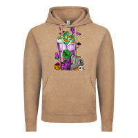 Vintage Coffee Halloween Cold Drink Frappe With Tombstone Vintage Hoodie - FaDigitalArtStudio