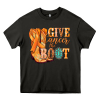 Asphalt Give Cancer the boot Kidney Cancer orange ribbon Heavy Core Tee - NancyCooperArtShop