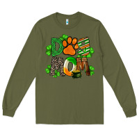 Army Green St. Patricks Dog Mom Long Sleeve Tee - FaDigitalArtStudio