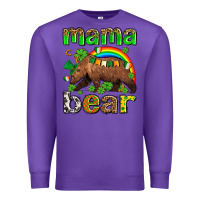 Purple st patricks mama  bear Premium Sweatshirt - AdoDesignShop