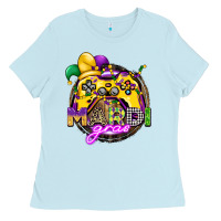 Baby Blue mardi gras gamer Ladies Tee - CowGirlArtShop