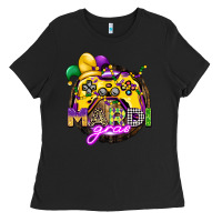 Black mardi gras gamer Ladies Tee - CowGirlArtShop