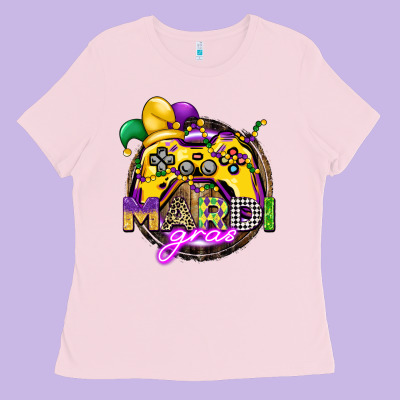Mardi Gras Gamer Ladies Tee Designed By Cowgirlartshop