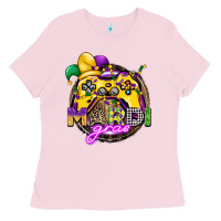 Bubblegum Pink mardi gras gamer Ladies Tee - CowGirlArtShop