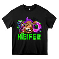 Black Boo Heifer Cow Heavy Core Tee - texasbilliewilder