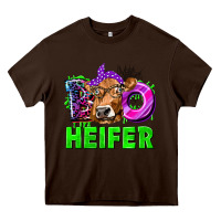 Chocolate Brown Boo Heifer Cow Heavy Core Tee - texasbilliewilder