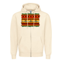 Sandshell bullskull thunderbird aztec pattern warm colors Zipper Hoodie - BarkalooDesign