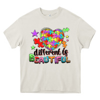 Cream different is beautiful Heavy Core Tee - NancyCooperArtShop