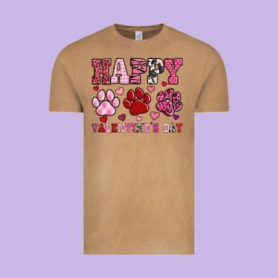 Happy Valentine's Day Paws Vintage Tee Designed By Oliviacreatesart