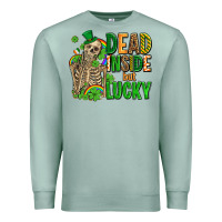 Seafoam dead inside but lucky  with skeleton Premium Sweatshirt - AdoDesignShop