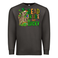 Smoke dead inside but lucky  with skeleton Premium Sweatshirt - AdoDesignShop