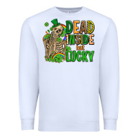White dead inside but lucky  with skeleton Premium Sweatshirt - AdoDesignShop