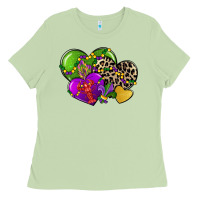 Matcha mardi gras hearts cg (1) Ladies Tee - CowGirlArtShop