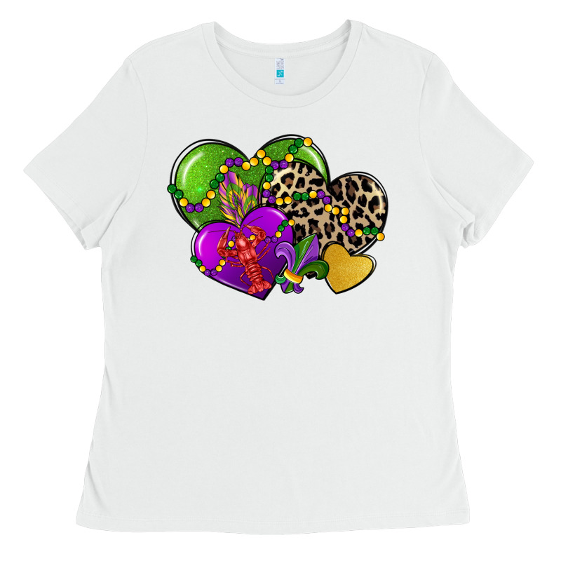 Mardi Gras Hearts Cg (1) Ladies Tee by CowGirlArtShop | Teevron