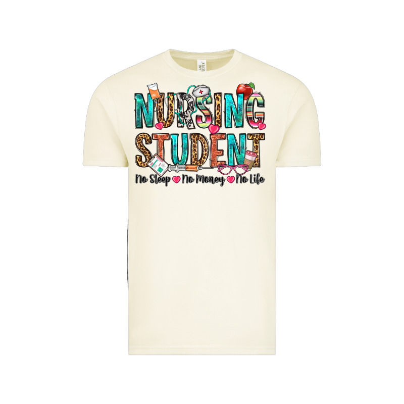 Nursing Student No Sleep No Money No Life Vintage Tee by OliviaCreatesArt | Teevron