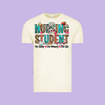 Nursing Student No Sleep No Money No Life Vintage Tee Designed By Oliviacreatesart