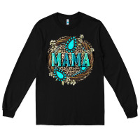 Black Mama with gemstone leopard Mother's Day Long Sleeve Tee - FaDigitalArtStudio
