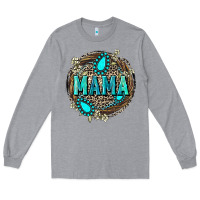 Heather Grey Mama with gemstone leopard Mother's Day Long Sleeve Tee - FaDigitalArtStudio