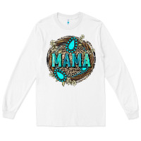 White Mama with gemstone leopard Mother's Day Long Sleeve Tee - FaDigitalArtStudio