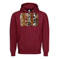 Burgundy western animal patterns brushstoke Zipper Hoodie - BarkalooDesign