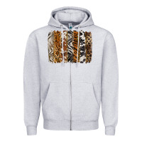 Heather Grey western animal patterns brushstoke Zipper Hoodie - BarkalooDesign