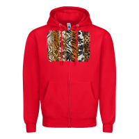 Red western animal patterns brushstoke Zipper Hoodie - BarkalooDesign