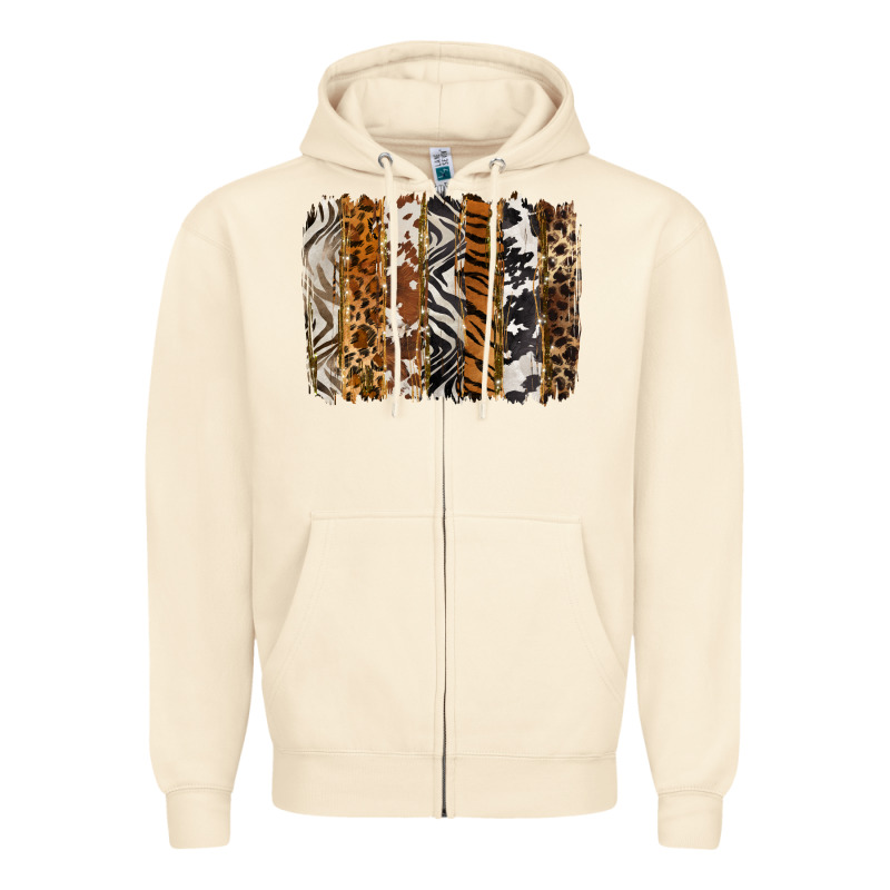 Western Animal Patterns Brushstoke Zipper Hoodie by BarkalooDesign | Teevron