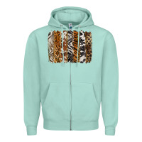 Seafoam western animal patterns brushstoke Zipper Hoodie - BarkalooDesign