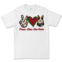 White Peace Love Blue Heeler Premium Tee - Jasminsmagicworld