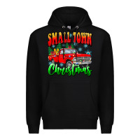Black Small town Christmas Premium Hoodie - CowhideDigitalArt