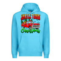 Ocean Blue Small town Christmas Premium Hoodie - CowhideDigitalArt