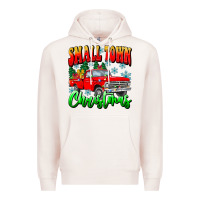 Pale Pink Small town Christmas Premium Hoodie - CowhideDigitalArt