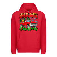 Red Small town Christmas Premium Hoodie - CowhideDigitalArt
