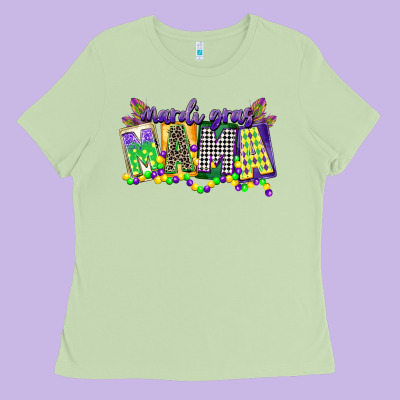 Mardi Gras Mama Ladies Tee Designed By Cowgirlartshop