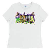 White mardi gras mama Ladies Tee - CowGirlArtShop